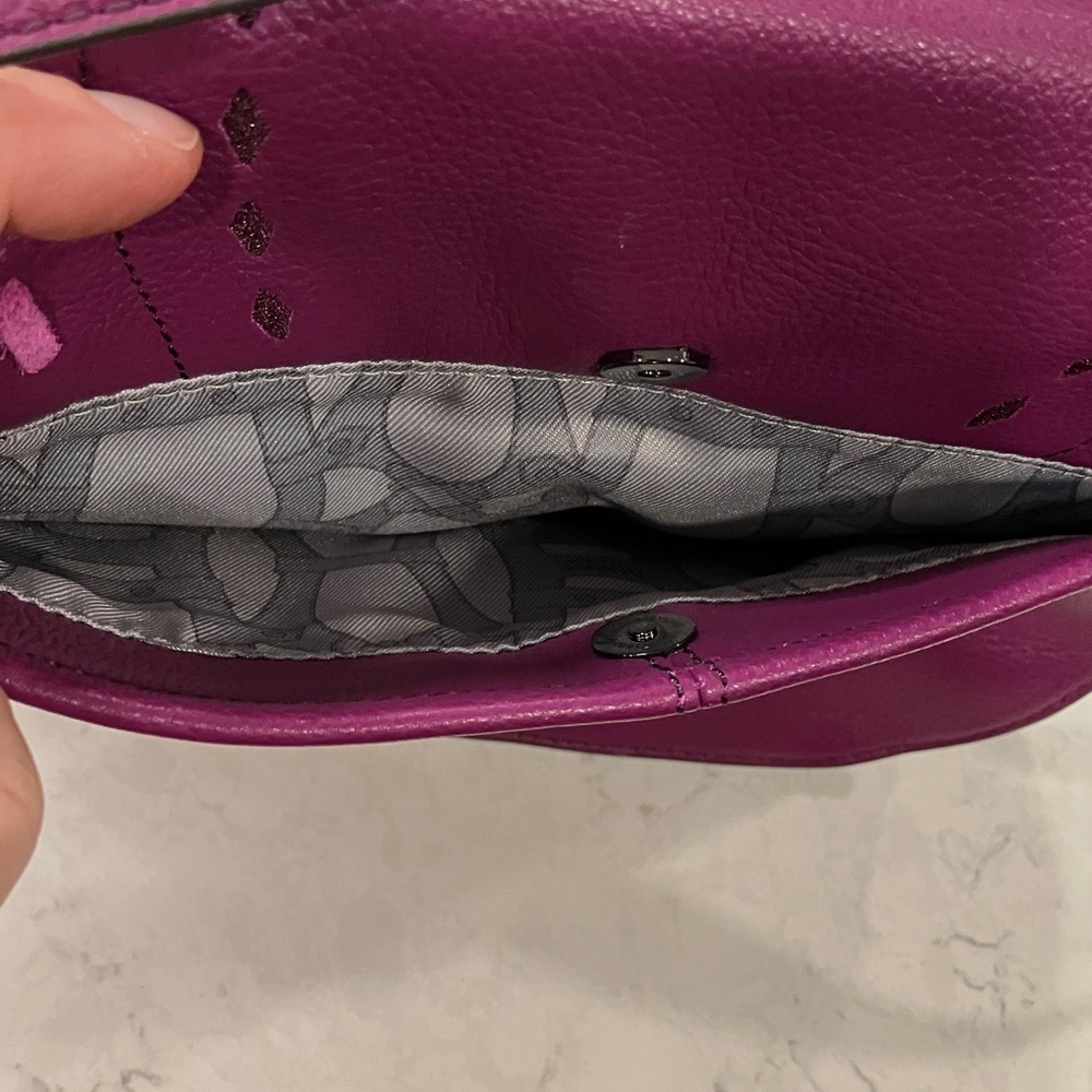 AIMEE KESTENBERG Shoulder Bag VIOLET LEATHER Excellent - Picture 7 of 11